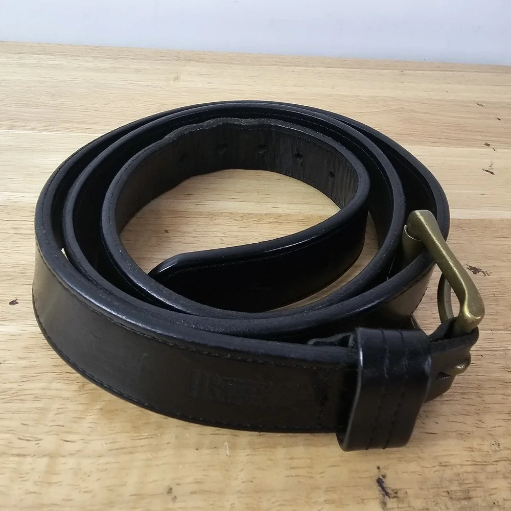 Duluth‎ Trading Co Mens Size 48 Belt Black Leather Workwear Heavy Duty Buckle